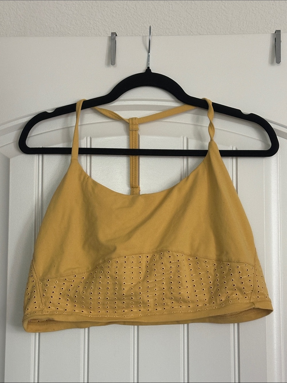 Women's Mustard Yellow Eyelet Sport Bralette sports bra size xl